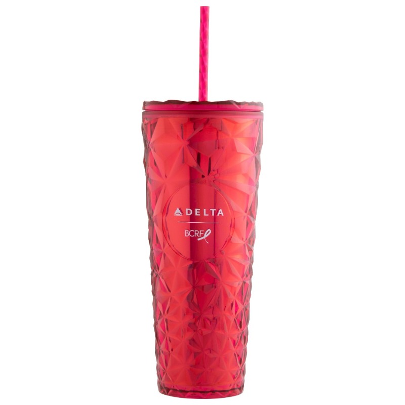 BCRF 3D Plastic Tumbler w/Straw